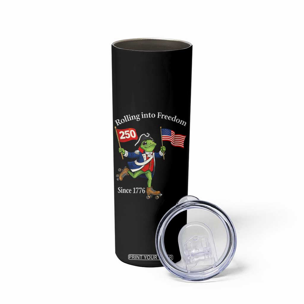 Funny Patriotic Frog Skinny Tumbler Rolling Into 250 Years Of Liberty TS12 Print Your Wear