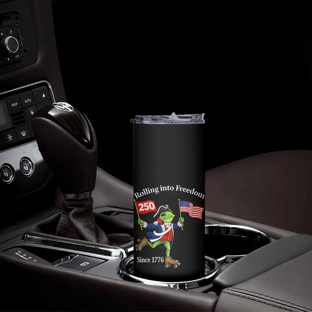 Funny Patriotic Frog Skinny Tumbler Rolling Into 250 Years Of Liberty TS12 Print Your Wear