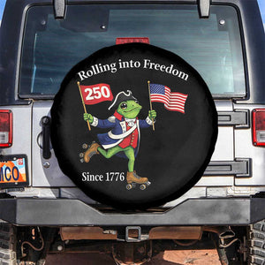Funny Patriotic Frog Spare Tire Cover Rolling Into 250 Years Of Liberty TS12 No hole Black Print Your Wear