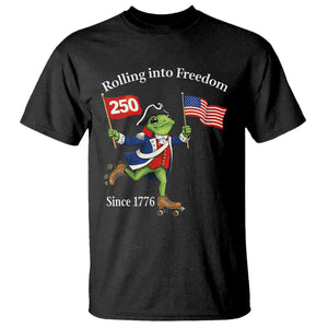 Funny Patriotic Frog T Shirt Rolling Into 250 Years Of Liberty TS12 Black Print Your Wear