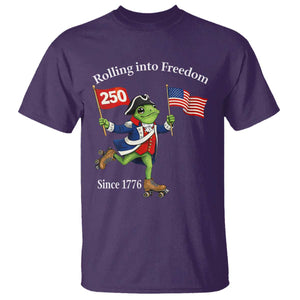 Funny Patriotic Frog T Shirt Rolling Into 250 Years Of Liberty TS12 Purple Print Your Wear
