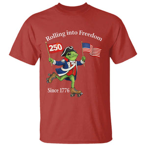 Funny Patriotic Frog T Shirt Rolling Into 250 Years Of Liberty TS12 Red Print Your Wear