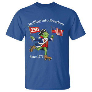 Funny Patriotic Frog T Shirt Rolling Into 250 Years Of Liberty TS12 Royal Blue Print Your Wear