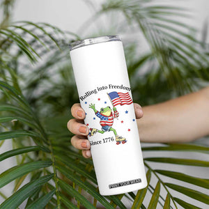 Funny Patriotic Frog Skinny Tumbler Rolling Into Freedom Since 1776 TS12 Print Your Wear