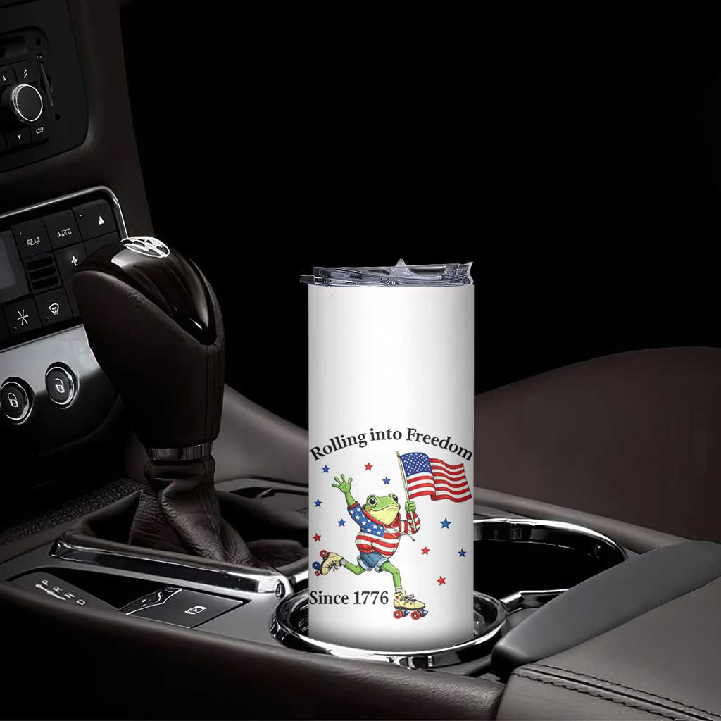 Funny Patriotic Frog Skinny Tumbler Rolling Into Freedom Since 1776 TS12 Print Your Wear