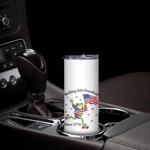 Funny Patriotic Frog Skinny Tumbler Rolling Into Freedom Since 1776 TS12 Print Your Wear