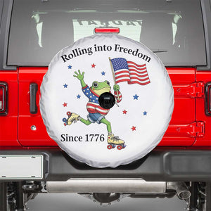 Funny Patriotic Frog Spare Tire Cover Rolling Into Freedom Since 1776 TS12 White Print Your Wear