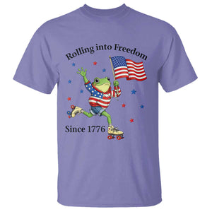 Funny Patriotic Frog T Shirt Rolling Into Freedom Since 1776 TS12 Violet Print Your Wear