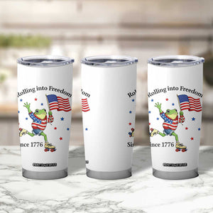 Funny Patriotic Frog Tumbler Cup Rolling Into Freedom Since 1776 TS12 Print Your Wear