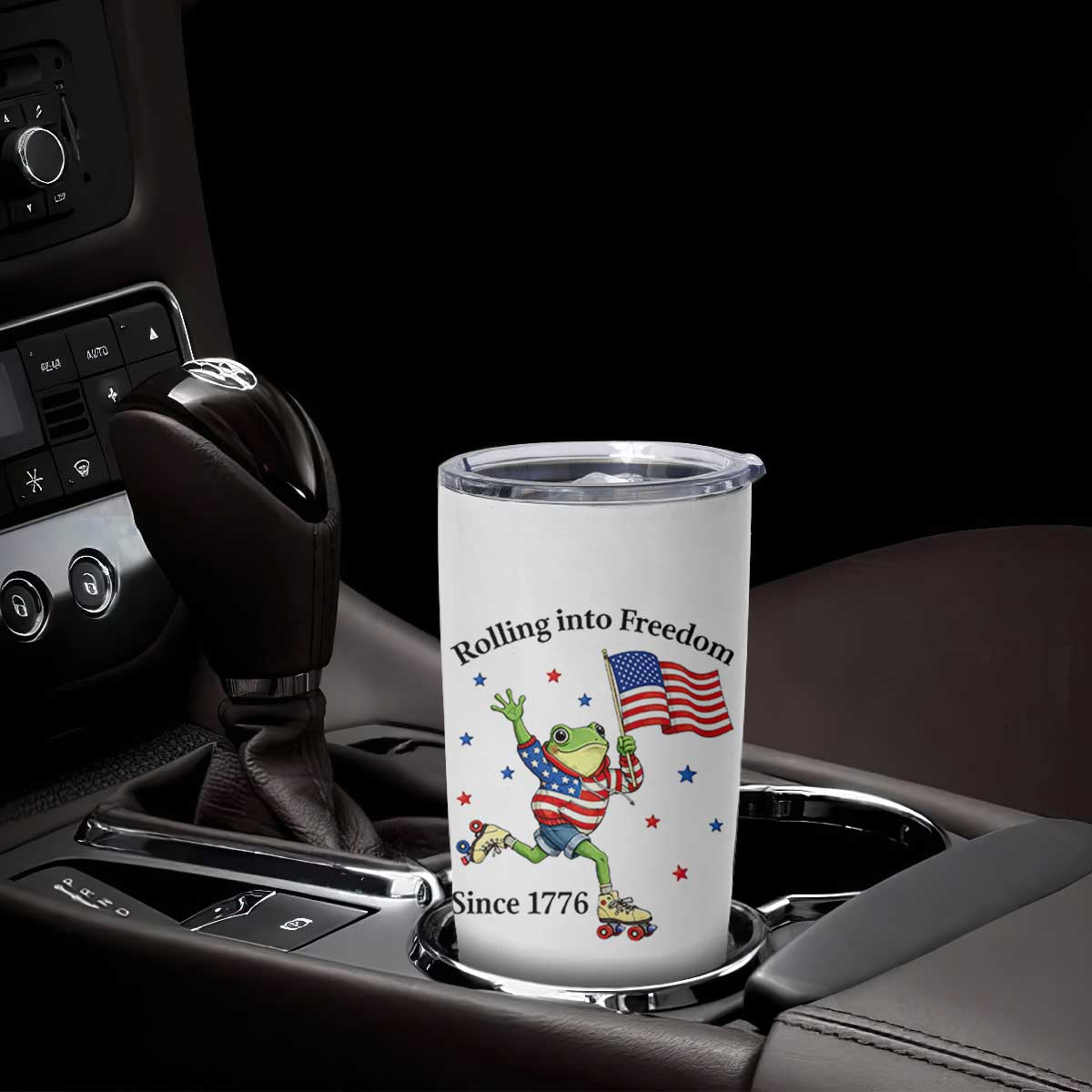 Funny Patriotic Frog Tumbler Cup Rolling Into Freedom Since 1776 TS12 Print Your Wear