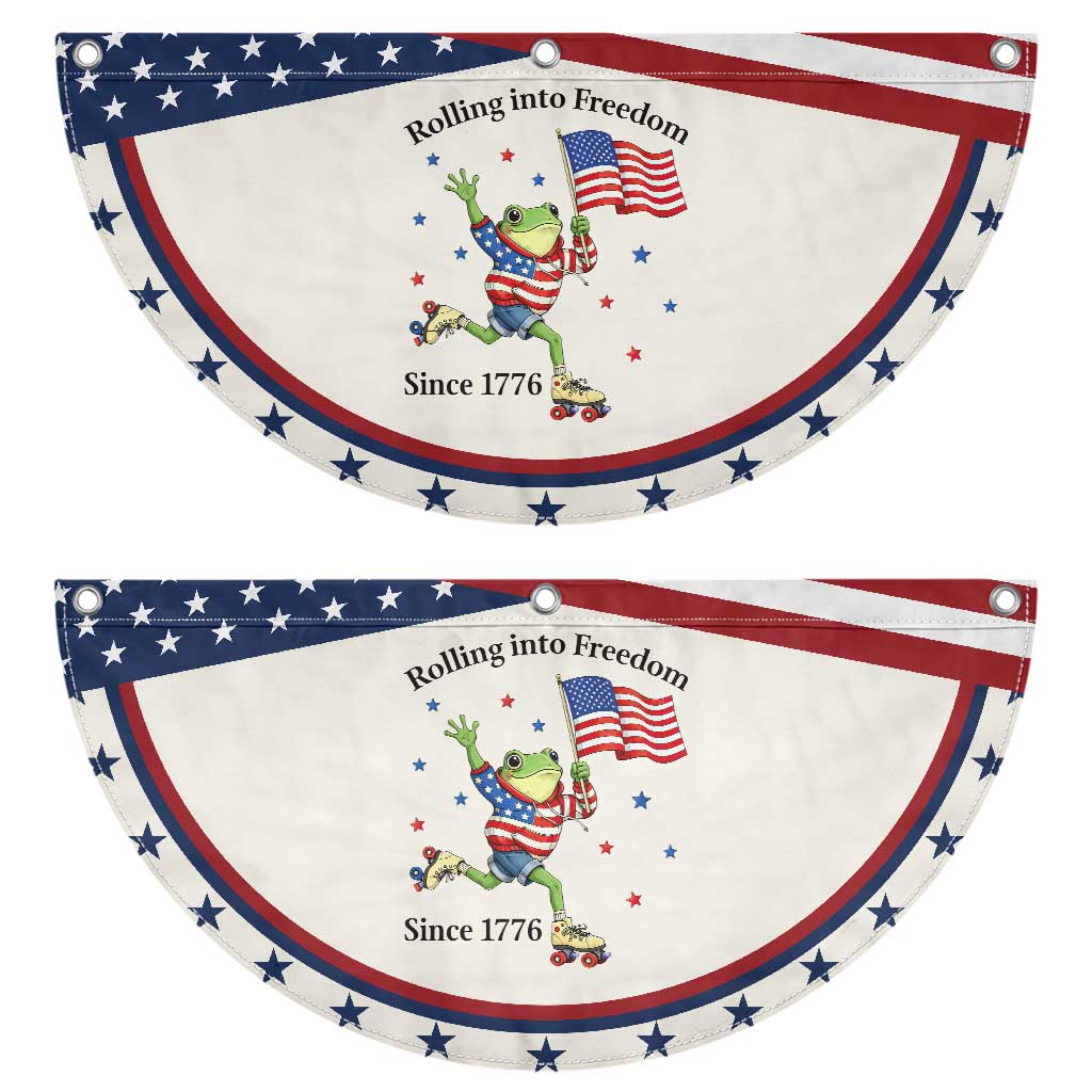 Funny USA 250th Anniversary Frog Patriotic Fan Flag Rolling Into Freedom Since 1776
