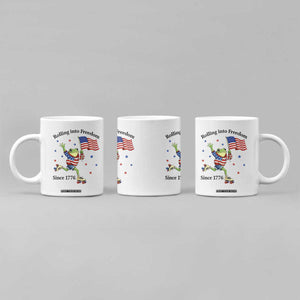 Funny Patriotic Frog Coffee Mug Rolling Into Freedom Since 1776 TS12 Print Your Wear