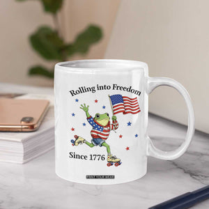 Funny Patriotic Frog Coffee Mug Rolling Into Freedom Since 1776 TS12 Print Your Wear