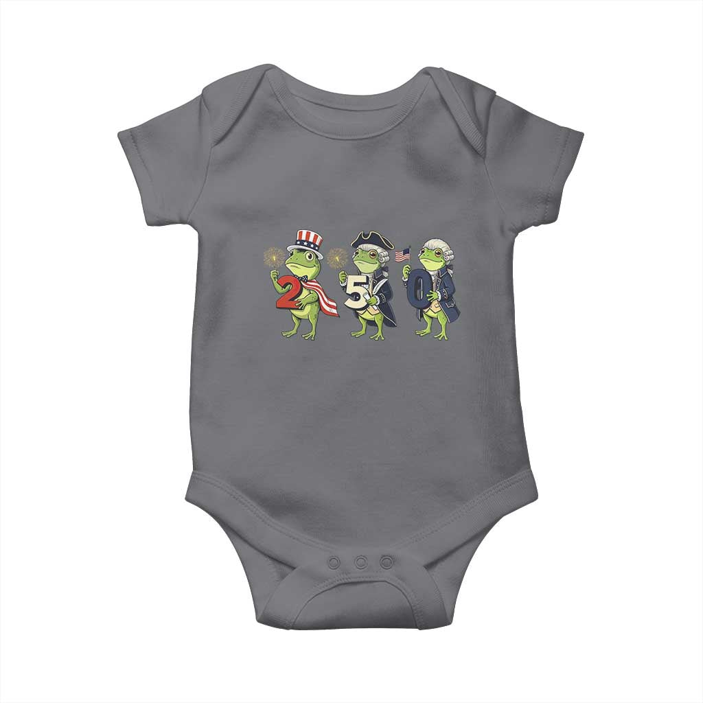 Proud American Frog Baby Onesie Celebrating 250 Years Of Freedom TS12 Charcoal Print Your Wear