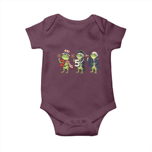 Proud American Frog Baby Onesie Celebrating 250 Years Of Freedom TS12 Maroon Print Your Wear