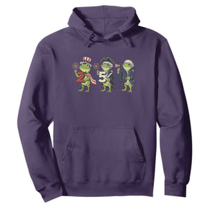 Proud American Frog Hoodie Celebrating 250 Years Of Freedom TS12 Purple Print Your Wear