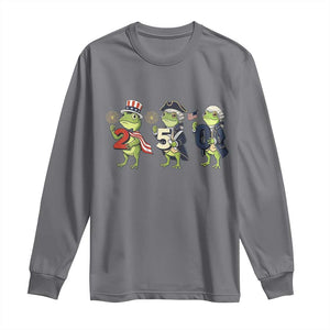 Proud American Frog Long Sleeve Shirt Celebrating 250 Years Of Freedom TS12 Charcoal Print Your Wear
