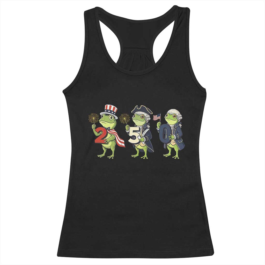 Proud American Frog Racerback Tank Top Celebrating 250 Years Of Freedom TS12 Black Print Your Wear