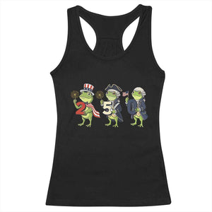 Proud American Frog Racerback Tank Top Celebrating 250 Years Of Freedom TS12 Black Print Your Wear