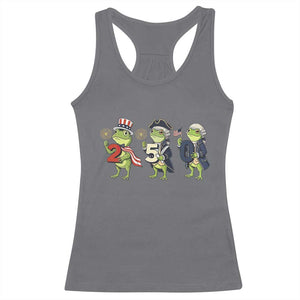 Proud American Frog Racerback Tank Top Celebrating 250 Years Of Freedom TS12 Charcoal Print Your Wear