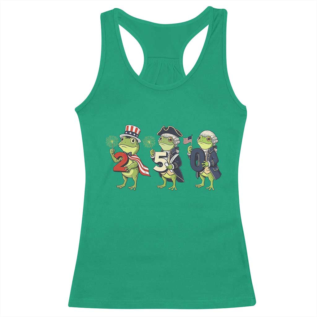 Proud American Frog Racerback Tank Top Celebrating 250 Years Of Freedom TS12 Irish Green Print Your Wear