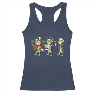 Proud American Frog Racerback Tank Top Celebrating 250 Years Of Freedom TS12 Navy Print Your Wear