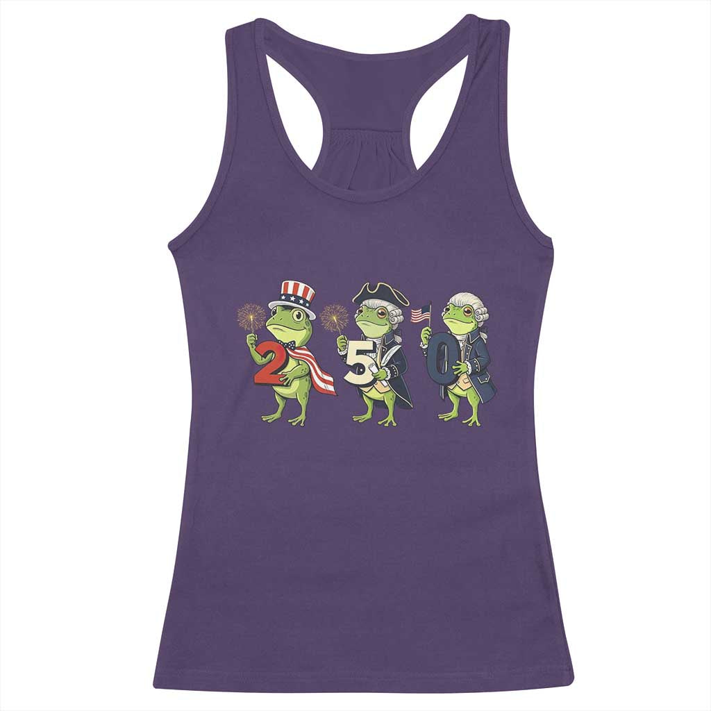 Proud American Frog Racerback Tank Top Celebrating 250 Years Of Freedom TS12 Purple Print Your Wear