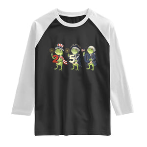 Proud American Frog Raglan Shirt Celebrating 250 Years Of Freedom TS12 Black White Print Your Wear