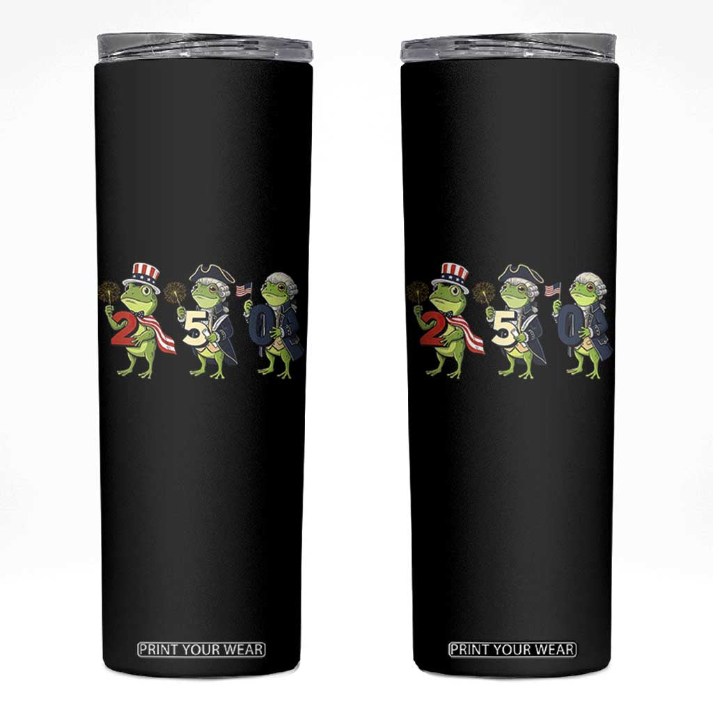 Proud American Frog Skinny Tumbler Celebrating 250 Years Of Freedom TS12 Black Print Your Wear