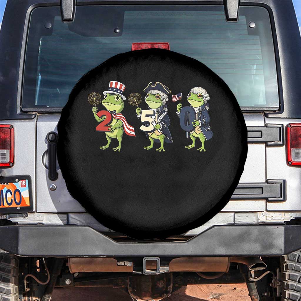 Proud American Frog Spare Tire Cover Celebrating 250 Years Of Freedom TS12 No hole Black Print Your Wear