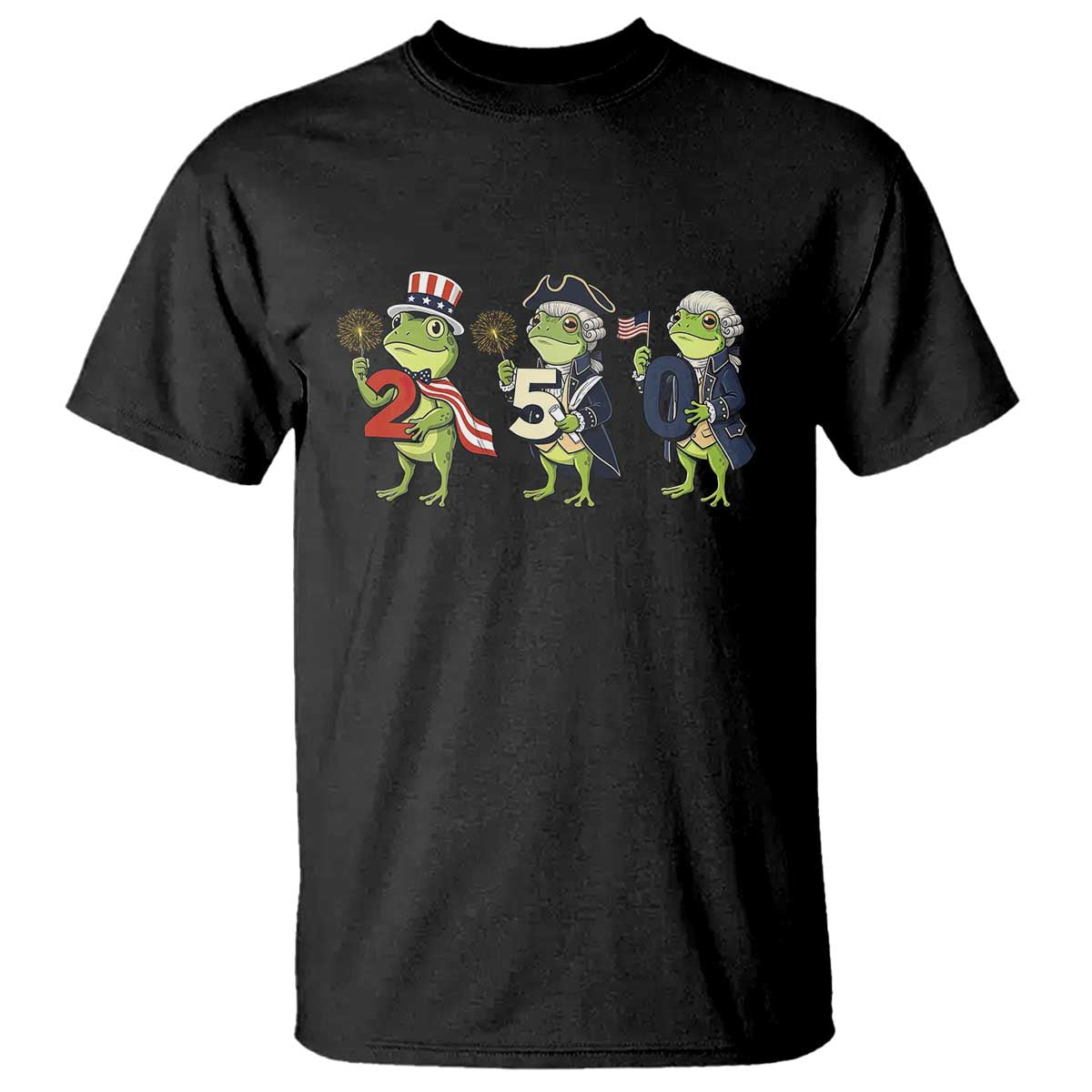 Proud American Frog T Shirt Celebrating 250 Years Of Freedom TS12 Black Print Your Wear
