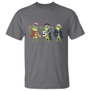 Proud American Frog T Shirt Celebrating 250 Years Of Freedom TS12 Charcoal Print Your Wear