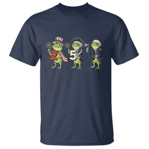 Proud American Frog T Shirt Celebrating 250 Years Of Freedom TS12 Navy Print Your Wear