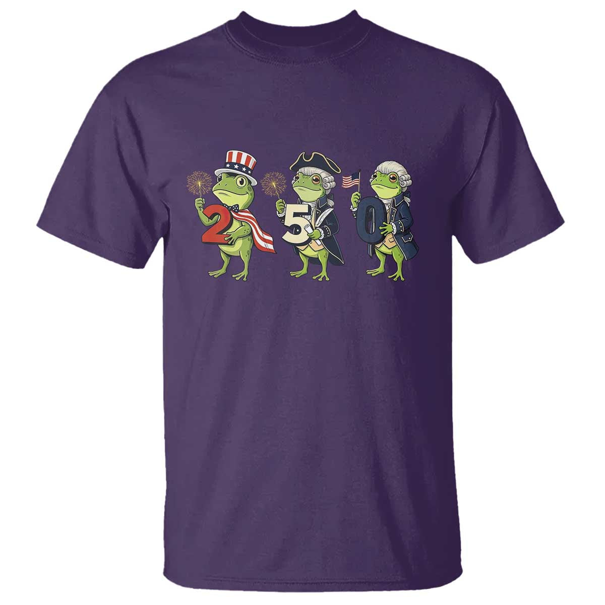 Proud American Frog T Shirt Celebrating 250 Years Of Freedom TS12 Purple Print Your Wear