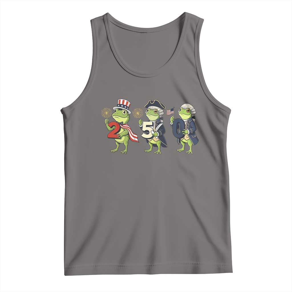 Proud American Frog Tank Top Celebrating 250 Years Of Freedom TS12 Deep Heather Print Your Wear