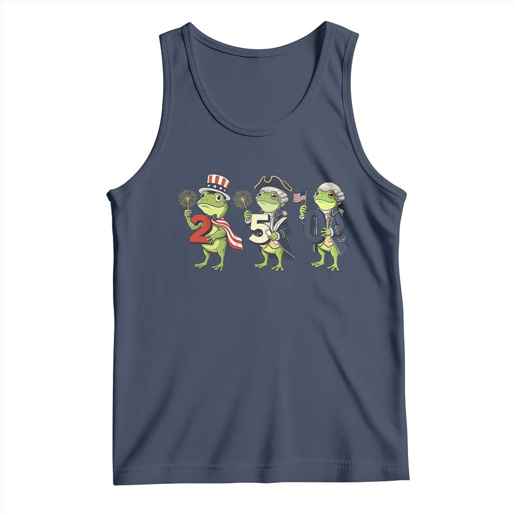 Proud American Frog Tank Top Celebrating 250 Years Of Freedom TS12 Navy Print Your Wear