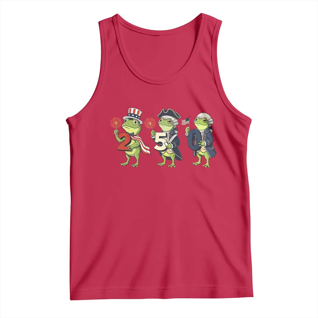 Proud American Frog Tank Top Celebrating 250 Years Of Freedom TS12 Red Print Your Wear