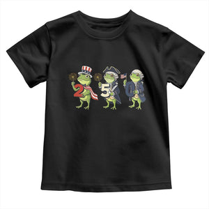 Proud American Frog Toddler T Shirt Celebrating 250 Years Of Freedom TS12 Black Print Your Wear