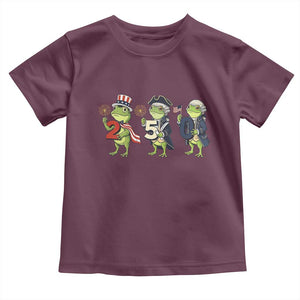 Proud American Frog Toddler T Shirt Celebrating 250 Years Of Freedom TS12 Maroon Print Your Wear