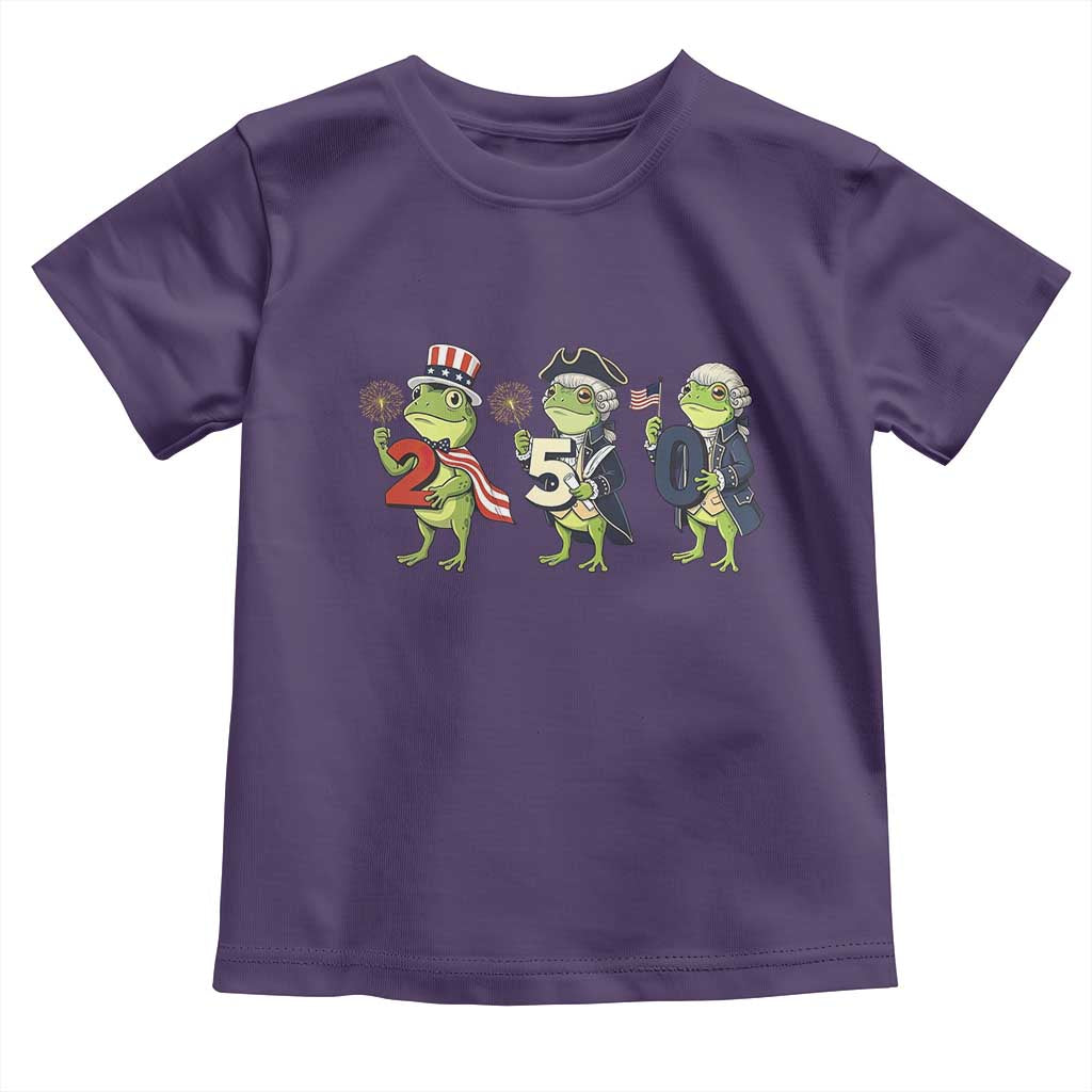 Proud American Frog Toddler T Shirt Celebrating 250 Years Of Freedom TS12 Purple Print Your Wear