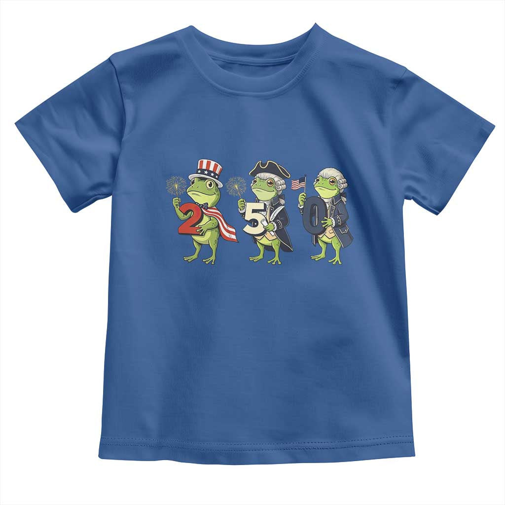 Proud American Frog Toddler T Shirt Celebrating 250 Years Of Freedom TS12 Royal Blue Print Your Wear