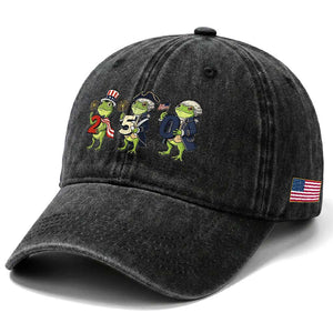 Proud American Frog Washed Cotton Baseball Cap Celebrating 250 Years Of Freedom TS12 Print Your Wear