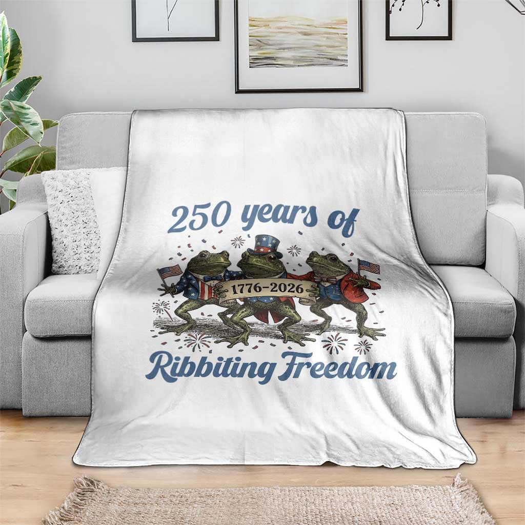 Funny Frog 250 Years Of Ribbiting Freedom Throw Blanket TS12 Print Your Wear