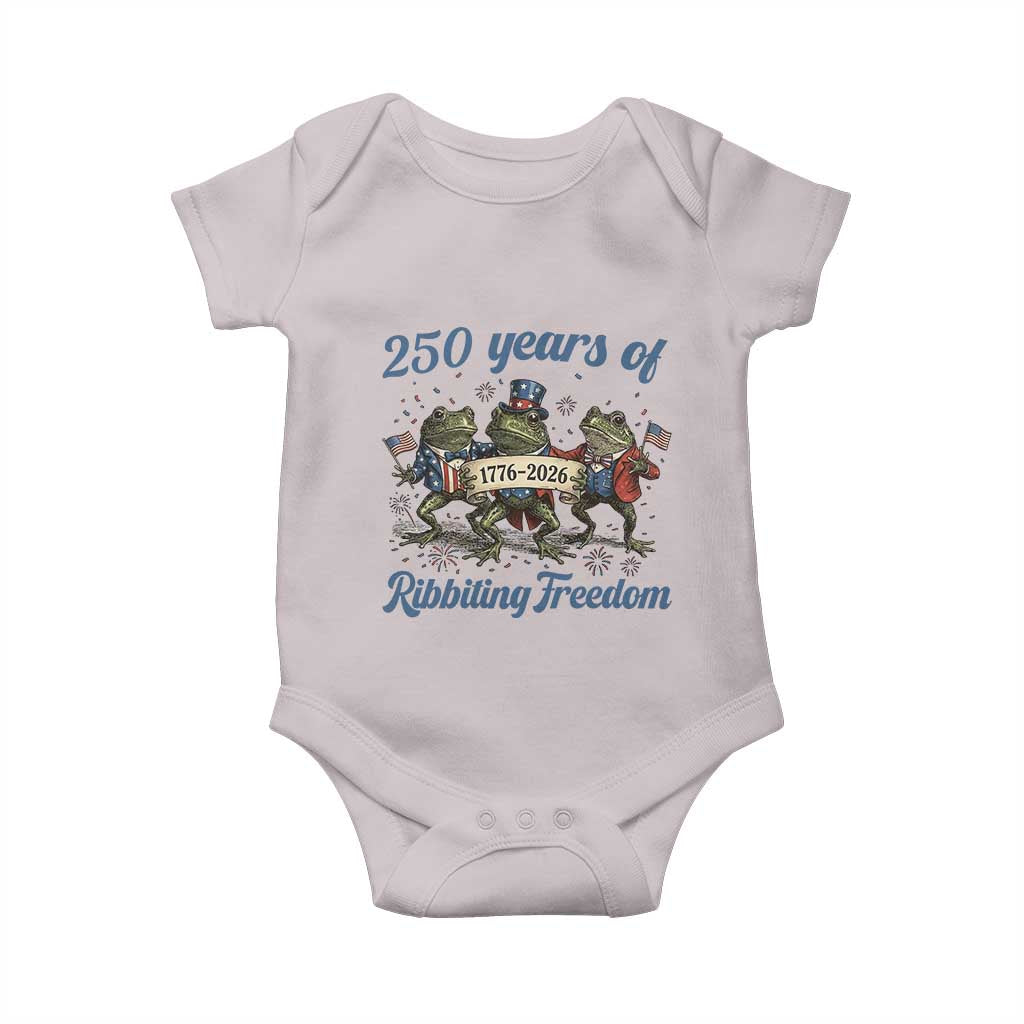 Funny Frog 250 Years Of Ribbiting Freedom Baby Onesie TS12 Ice Gray Print Your Wear