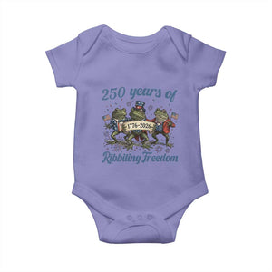 Funny Frog 250 Years Of Ribbiting Freedom Baby Onesie TS12 Violet Print Your Wear
