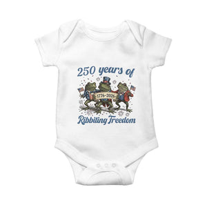 Funny Frog 250 Years Of Ribbiting Freedom Baby Onesie TS12 White Print Your Wear