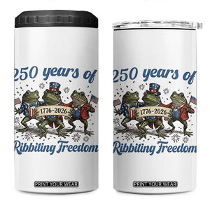 Funny Frog 250 Years Of Ribbiting Freedom 4 in 1 Can Cooler Tumbler TS12 One Size: 16 oz White Print Your Wear