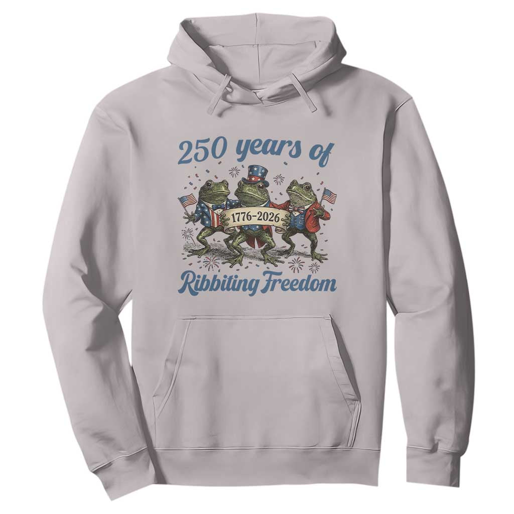 Funny Frog 250 Years Of Ribbiting Freedom Hoodie TS12 Ice Gray Print Your Wear