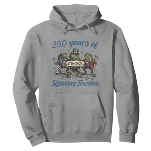 Funny Frog 250 Years Of Ribbiting Freedom Hoodie TS12 Sport Gray Print Your Wear