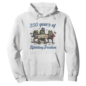 Funny Frog 250 Years Of Ribbiting Freedom Hoodie TS12 White Print Your Wear